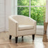 Logan Faux Leather Tufted Club Chair - Cream Accent Chair | Decorative Accent Chairs | Kinwell Furniture | Modern Accent Chairs